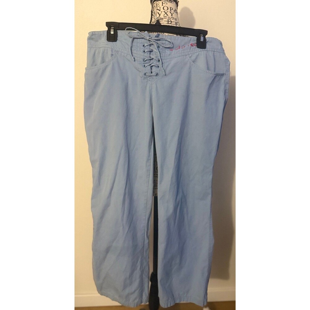 Y2K Ecko vintage Red Lace-Up Front skater Pants Light Blue 100% cotton size 14
